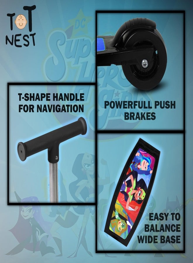 TOT NEST Scooter for Kids, 3 Wheel Kids Scooter Smart Kick Scooter with Foldable & Height Adjustable Handle & Extra-Wide LED PU Wheels & Brake, Skate Scooter for Kids (Wonder Girl Mix) - Image 5